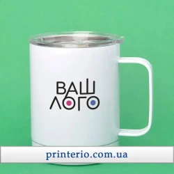 Термо-кружка для сублимации Sublime YETI HANDLE Thermal Mug с лого белая 390 мл